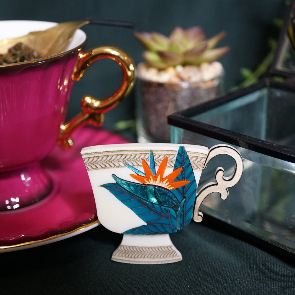 Teacup Brooch - Lost Kiwi Designs