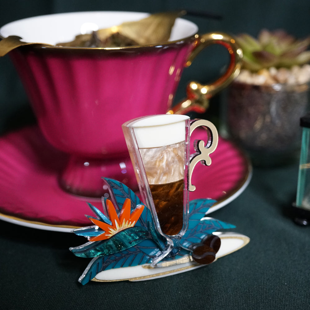 Latte Brooch - Lost Kiwi Designs