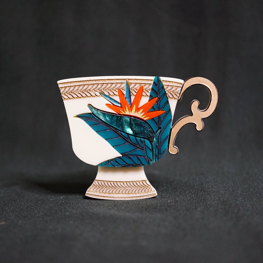Teacup Brooch - Lost Kiwi Designs