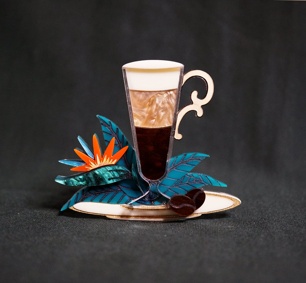 Latte Brooch - Lost Kiwi Designs