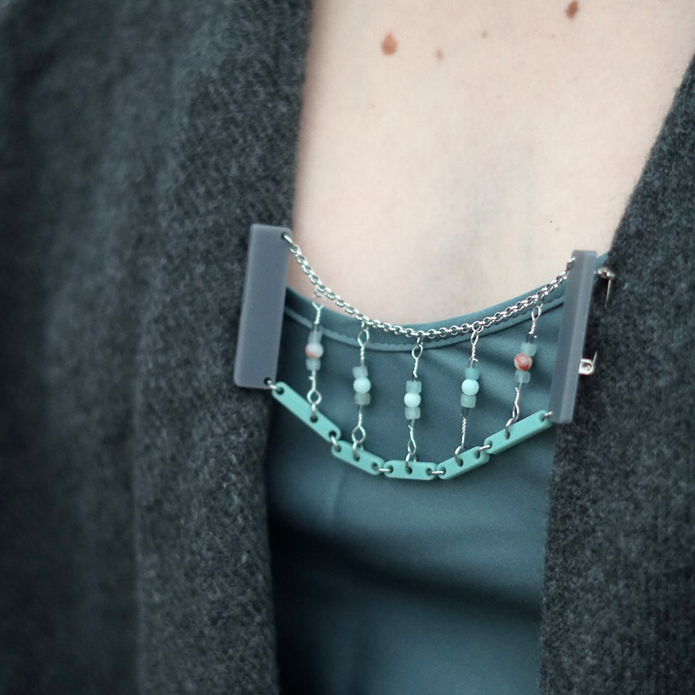 Swing Bridge Collar Brooch - Lost Kiwi Designs