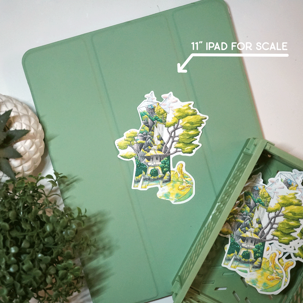 Origami Cat Sticker - Lost Kiwi Designs