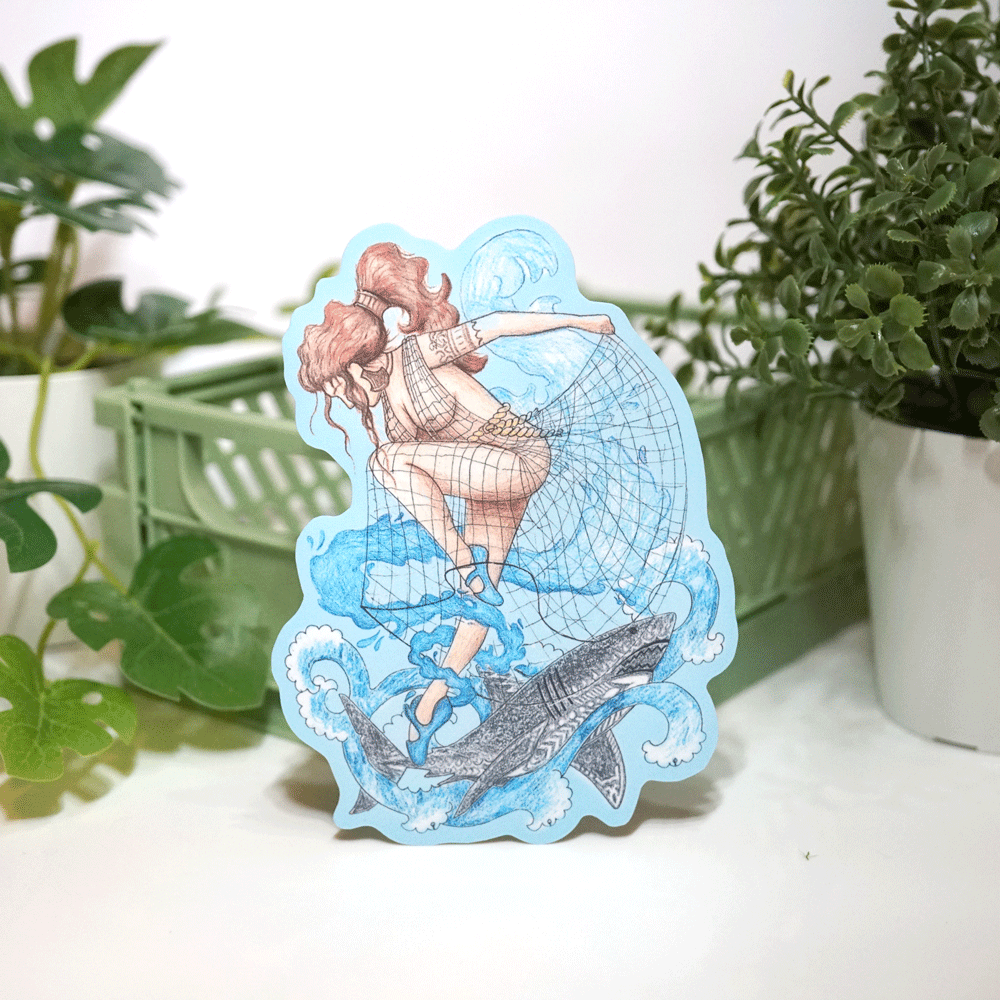 The Goddess Britomartis Sticker - Lost Kiwi Designs