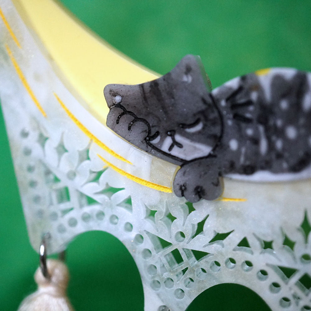 Chill Cat Hammock Necklace Resin - Lost Kiwi Designs