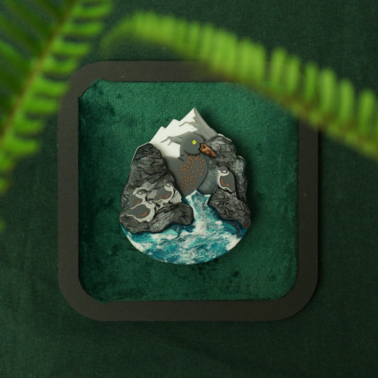 Blue Duck Brooch - Lost Kiwi Designs