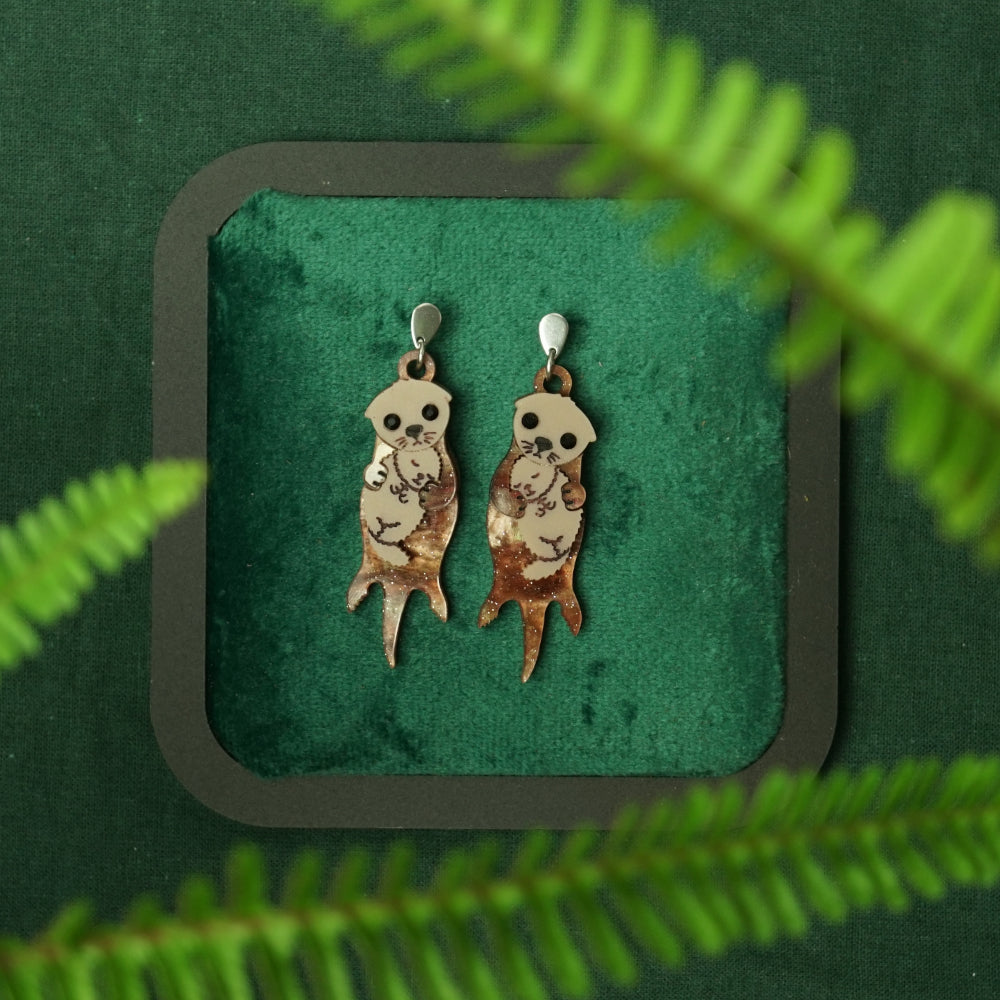 Otter Earrings - Lost Kiwi Designs