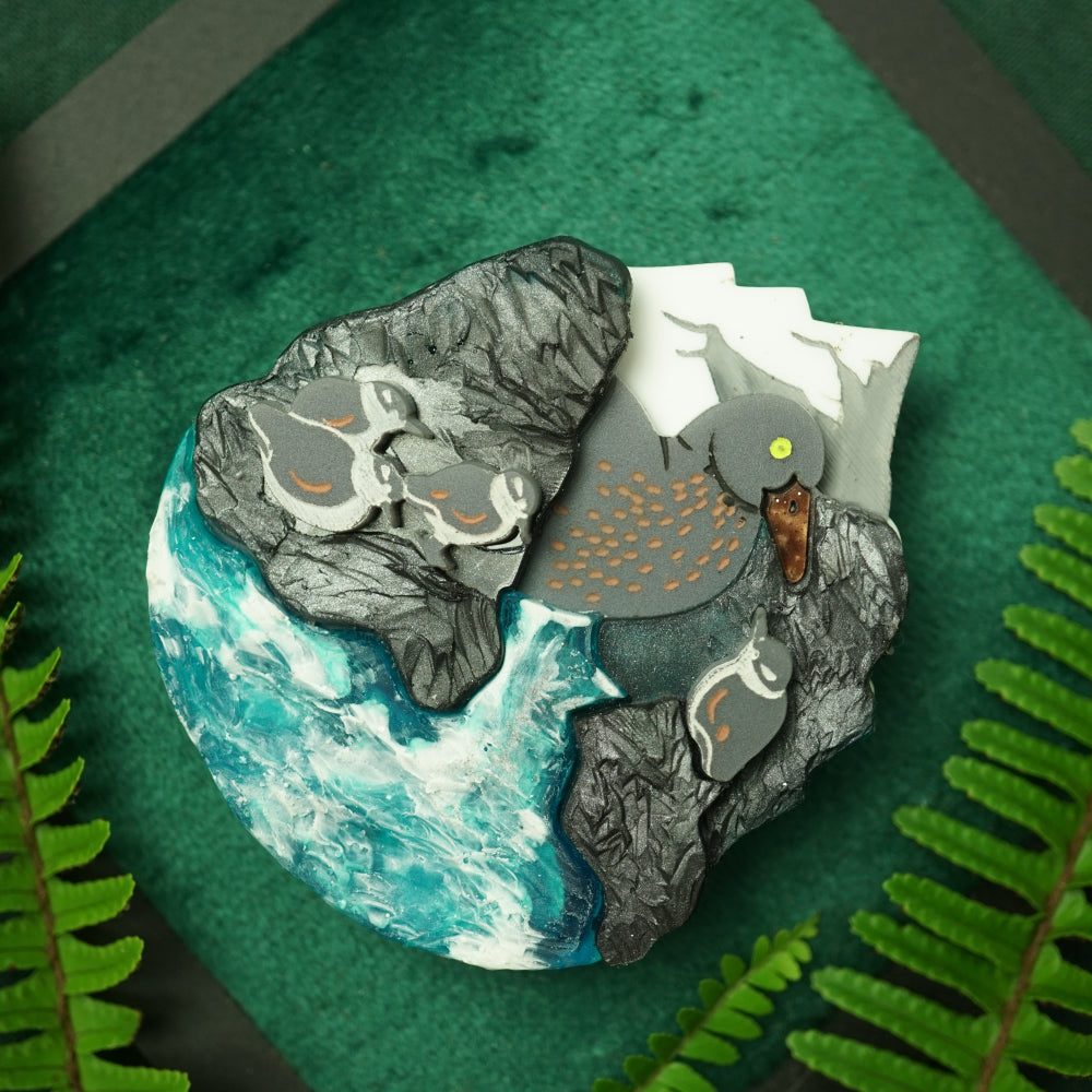 Blue Duck Brooch - Lost Kiwi Designs