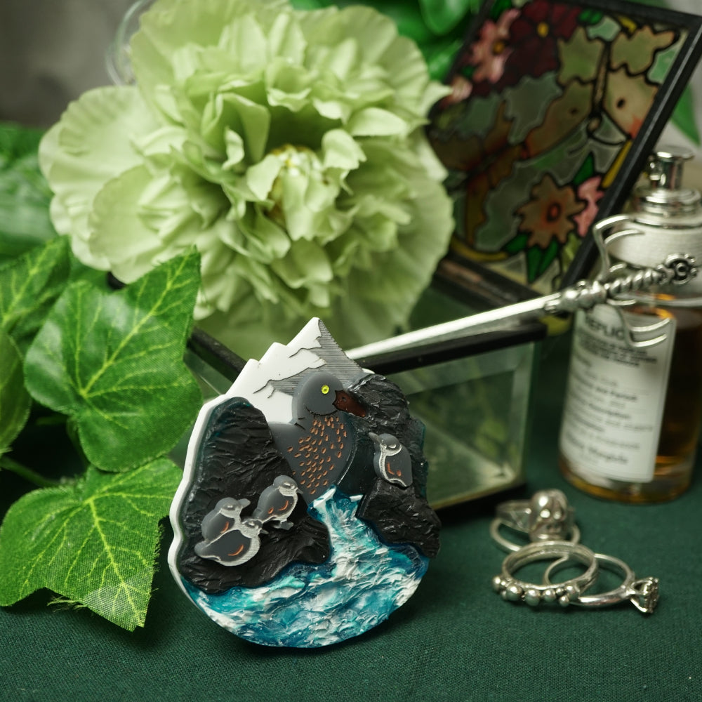 Blue Duck Brooch - Lost Kiwi Designs