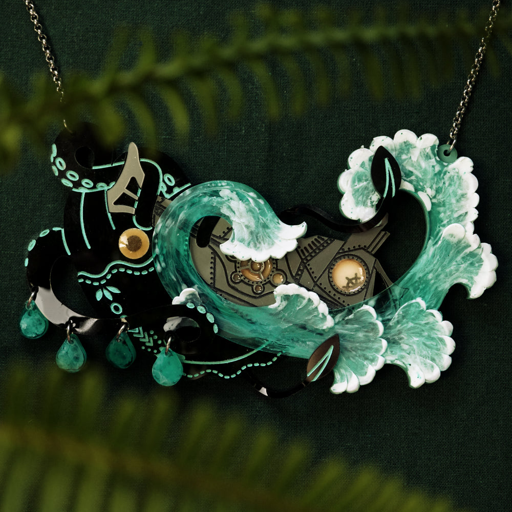 Nautilus Vs. Squid Necklace - Lost Kiwi Designs