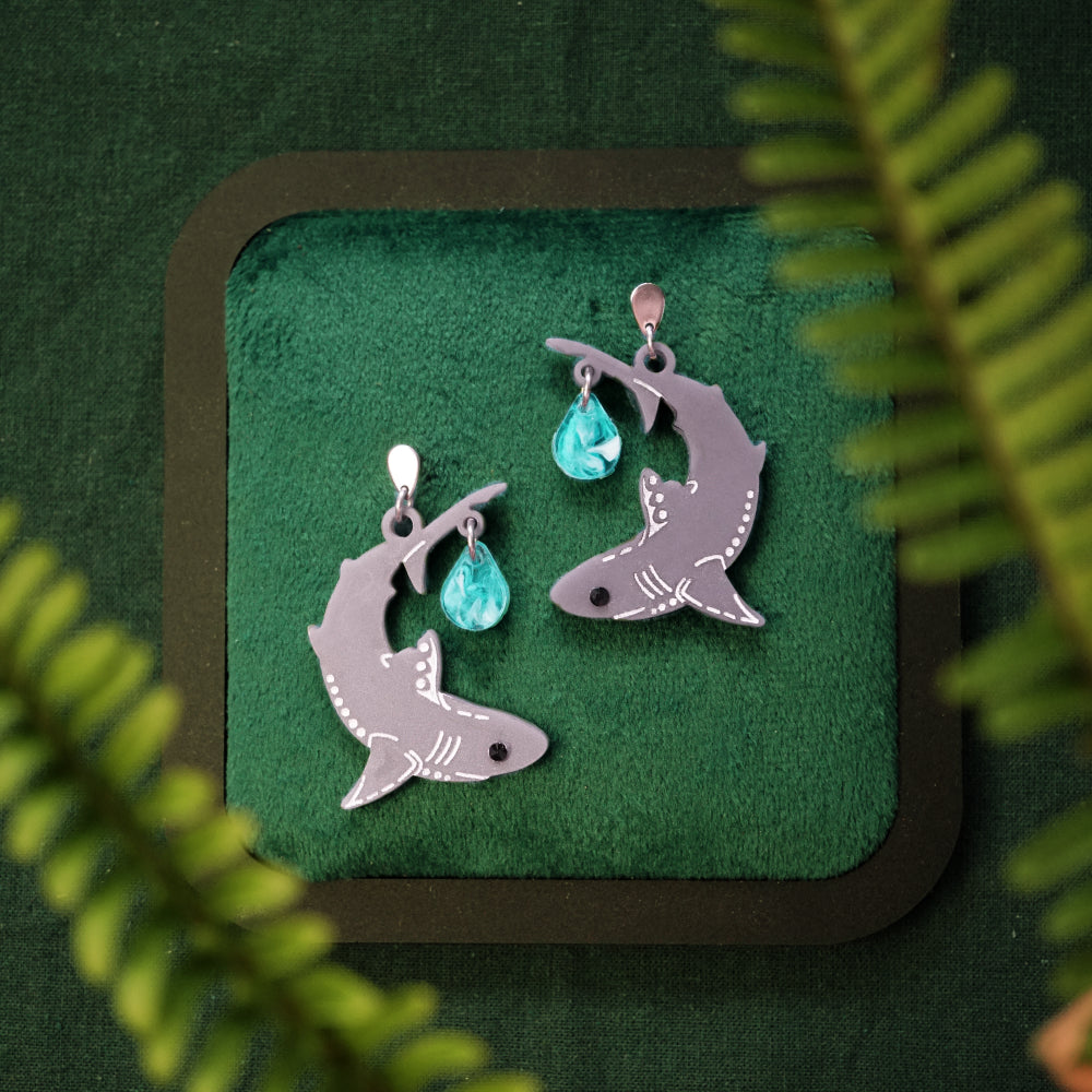 Salmon Shark Earrings - Lost Kiwi Designs