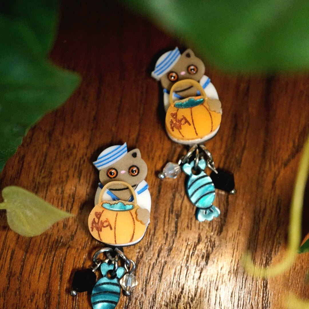 Ava Trick'or'Treat Earrings/Mini-Brooch