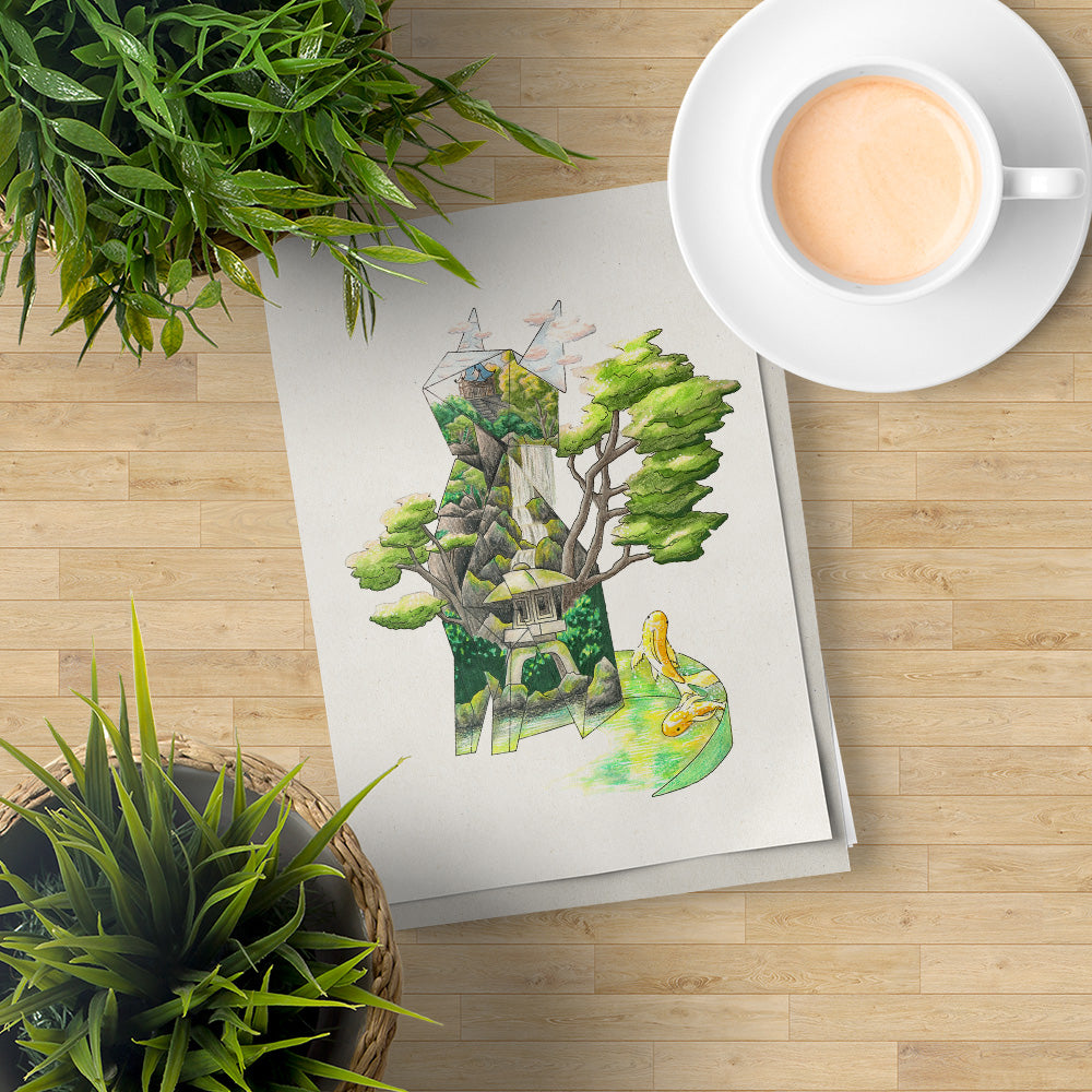 Origami Cat A6 Print - Lost Kiwi Designs