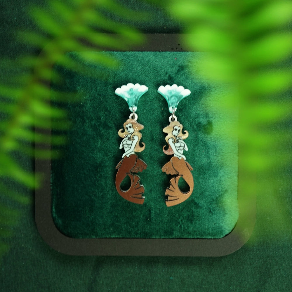 Mint-Choc Mermaid Earrings *Pre-Order* - Lost Kiwi Designs