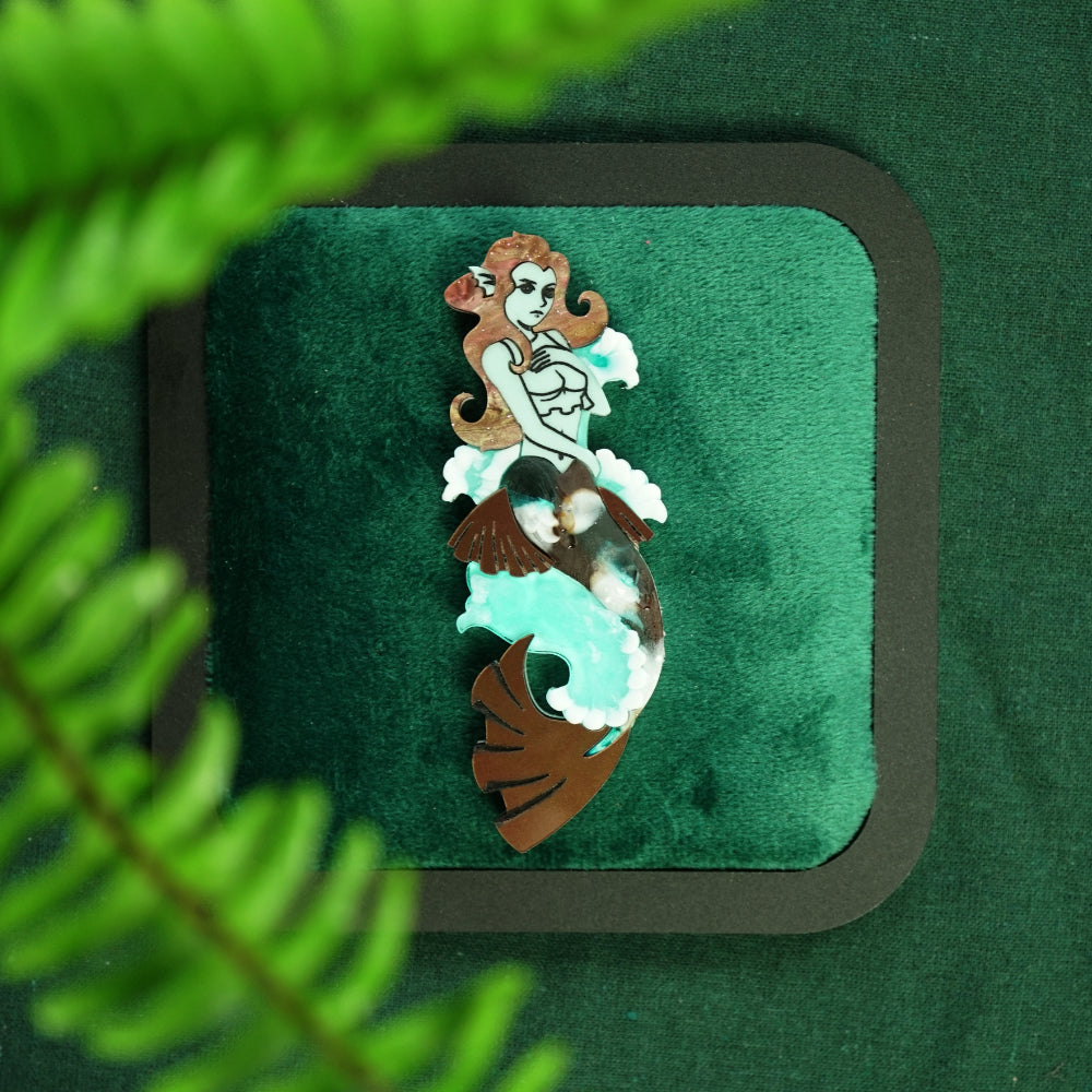 Mint-Choc Mermaid Brooch *Pre-Order* - Lost Kiwi Designs