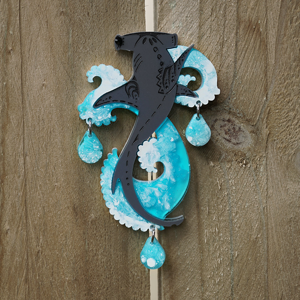 Hammerhead Brooch - Lost Kiwi Designs