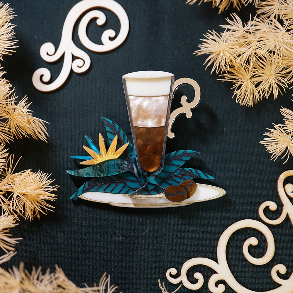 Latte Brooch - Lost Kiwi Designs