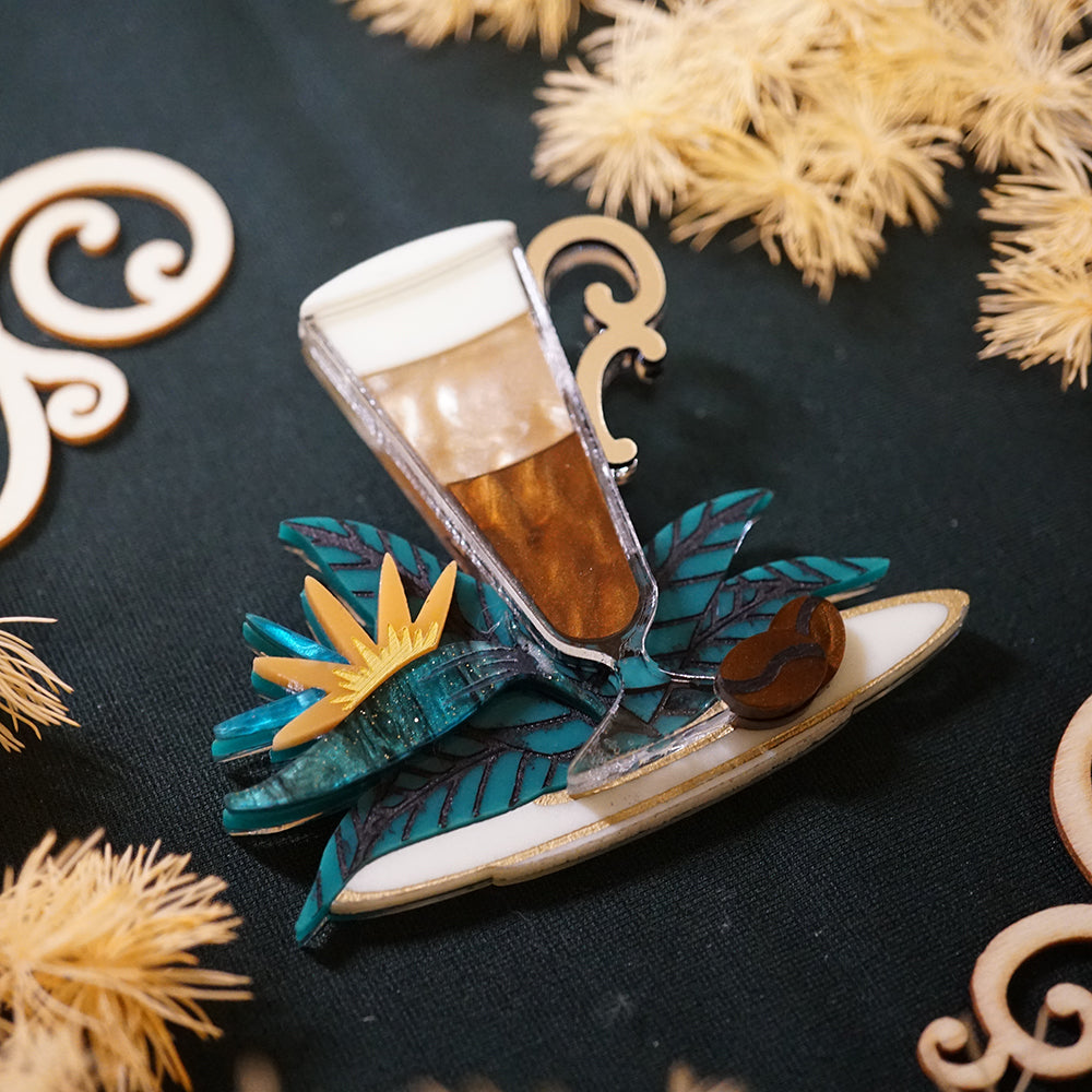 Latte Brooch - Lost Kiwi Designs