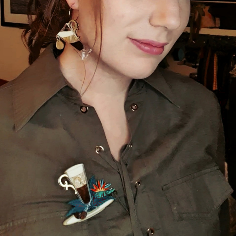 Latte Brooch - Lost Kiwi Designs