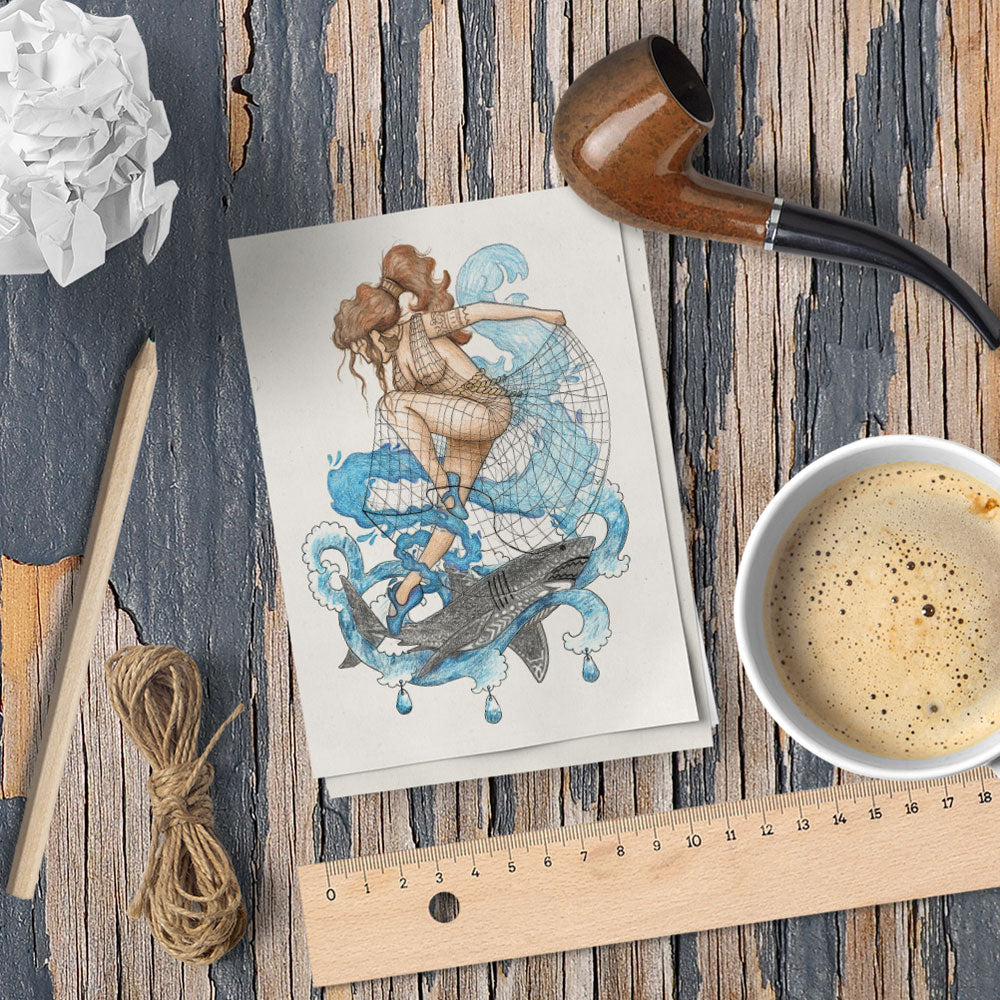The Goddess Britomartis A6 Print - Lost Kiwi Designs