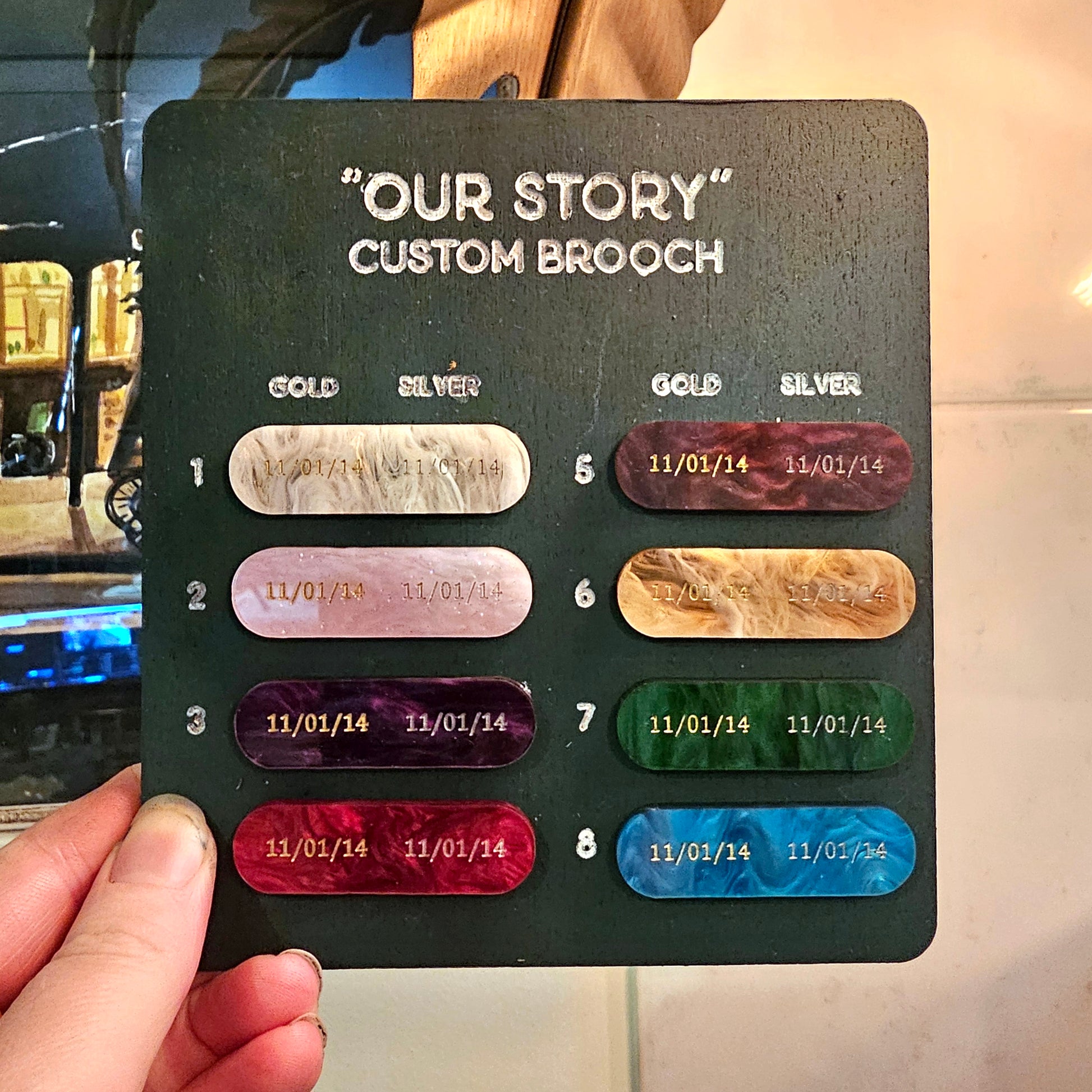"Our Story" Custom Brooch - Lost Kiwi Designs