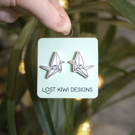 Paper Crane Studs - Lost Kiwi Designs