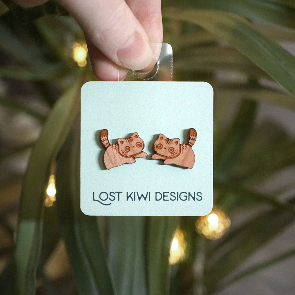 Tiger Kitten Studs - Lost Kiwi Designs
