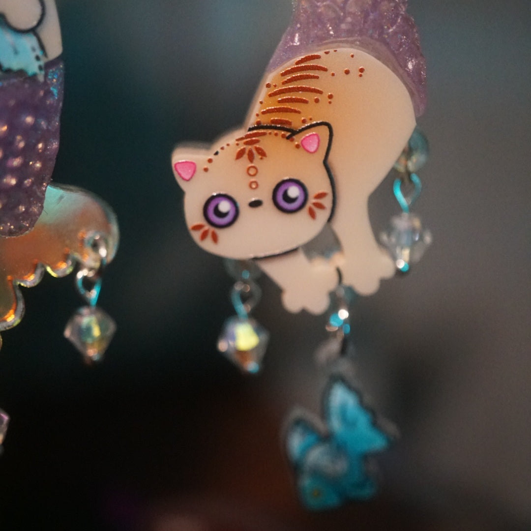 Meowmaid Earrings *Pre-Order* - Lost Kiwi Designs