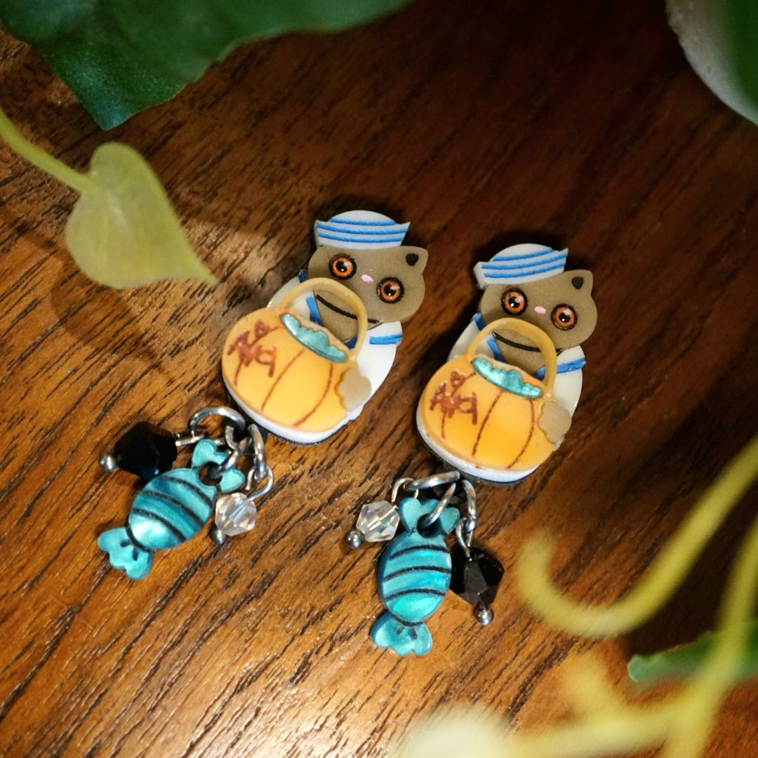 Ava Trick'or'Treat Earrings/Mini-Brooch