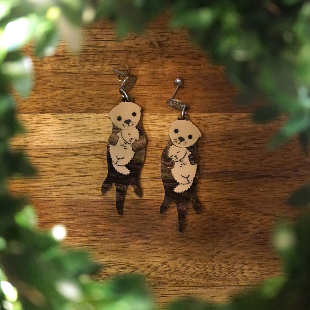 Sea Otter Earrings *Pre-Order* - Lost Kiwi Designs