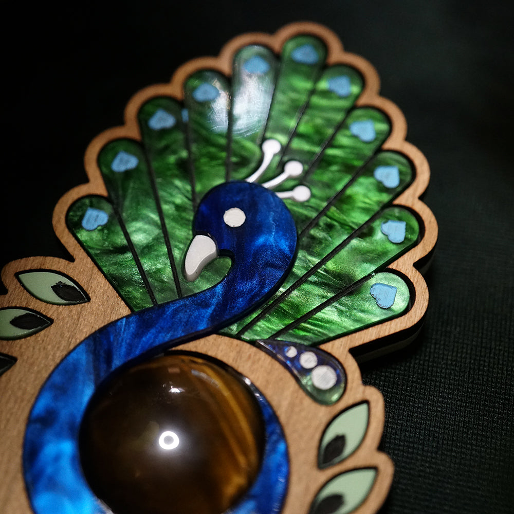 Peacock Brooch - Lost Kiwi Designs