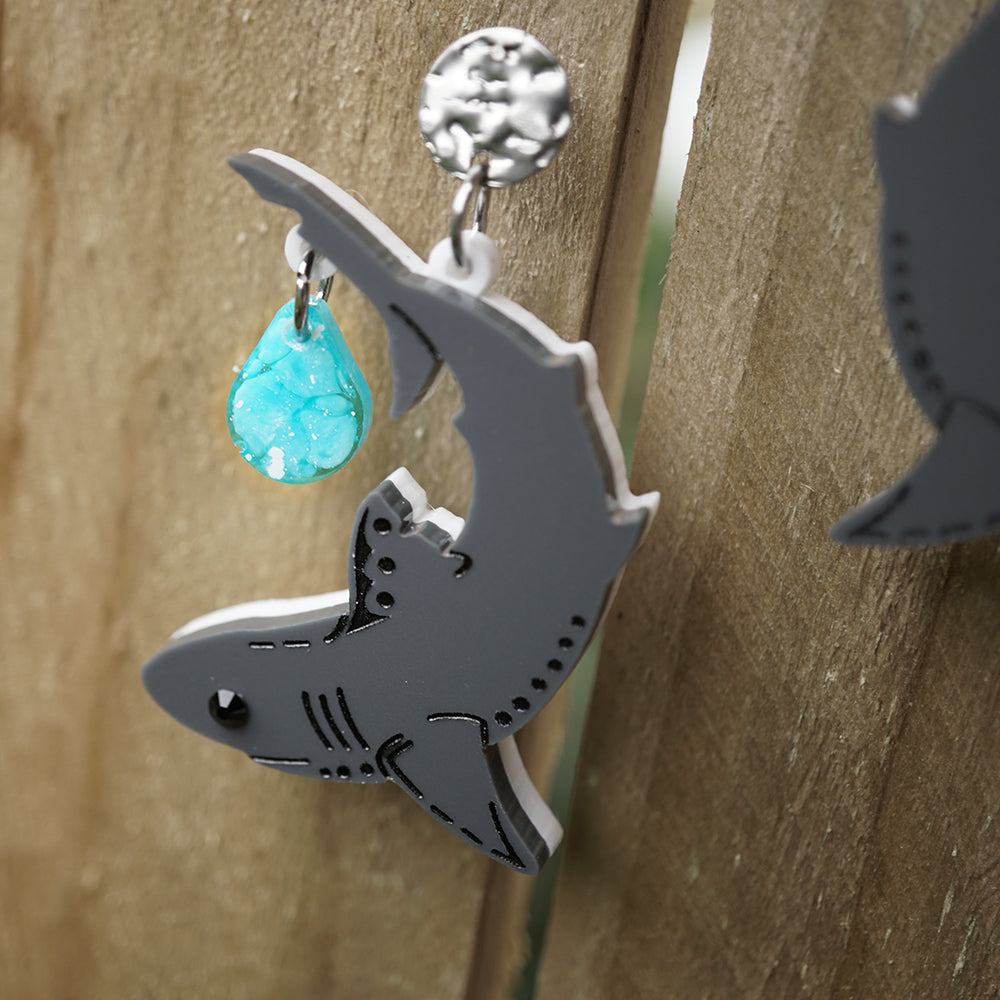Salmon Shark Earrings - Lost Kiwi Designs