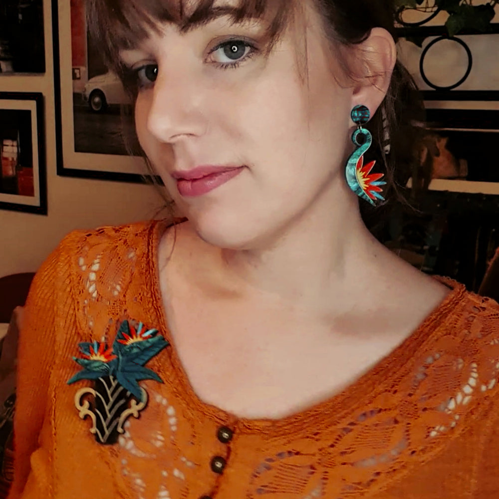 Bird of Paradise Earrings - Lost Kiwi Designs