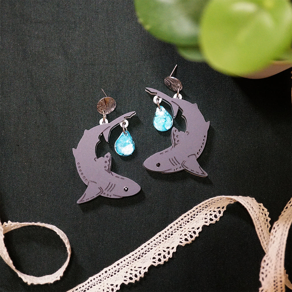 Salmon Shark Earrings - Lost Kiwi Designs